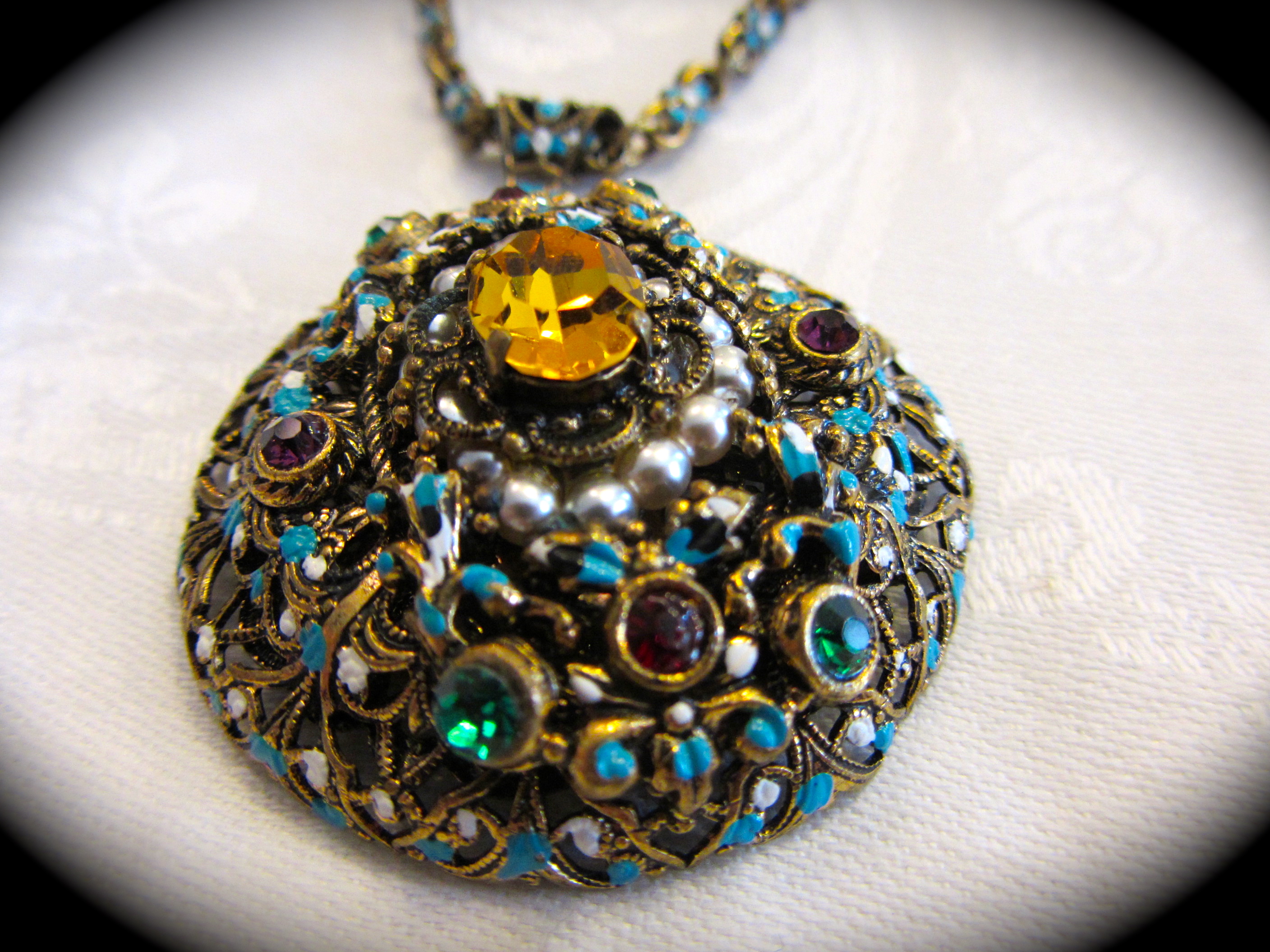 Vintage Amourelle Enameled Necklace Yesterday\'s Set Earring Treasures | and